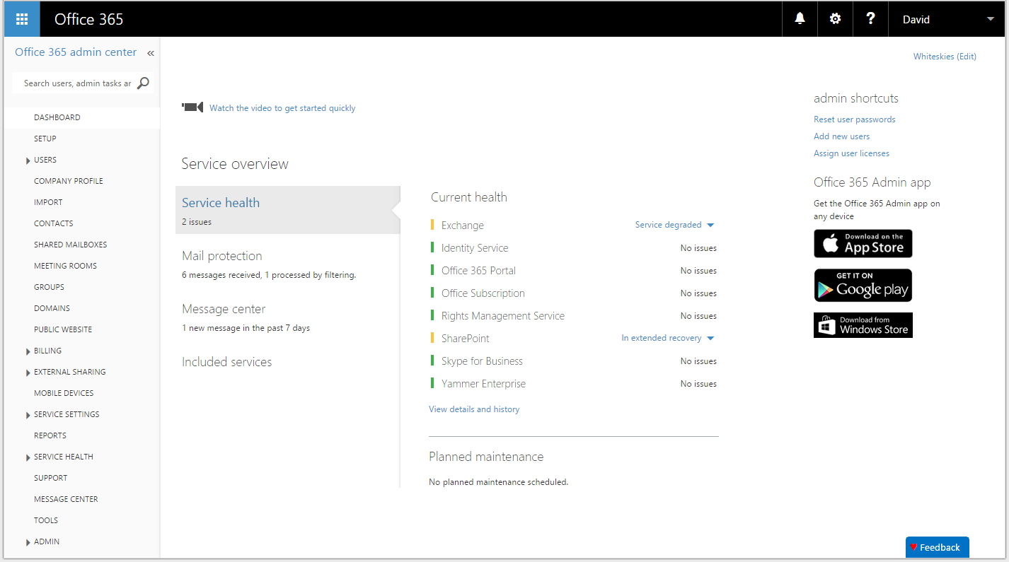 Resetting an Office 365 user password (for Office 365 admins)