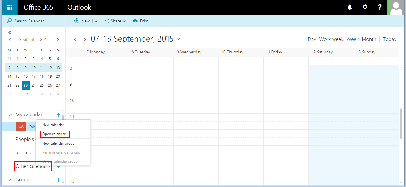 Opening and using a shared mailbox in Outlook on the web