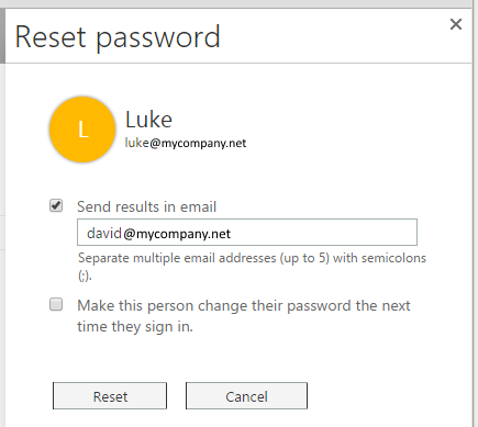 Resetting an Office 365 user password (for Office 365 admins)