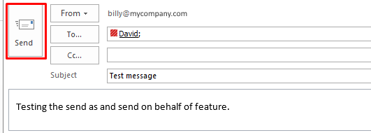 Sending Email As Or On Behalf Of A Person Or Group For Outlook