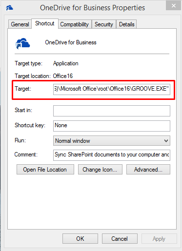 groove.exe microsoft onedrive for business